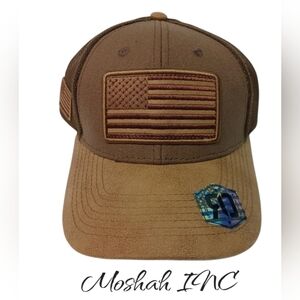 American Flag Snapback Runs Deep Tactical USA Adjustable Hat OSFM Brown